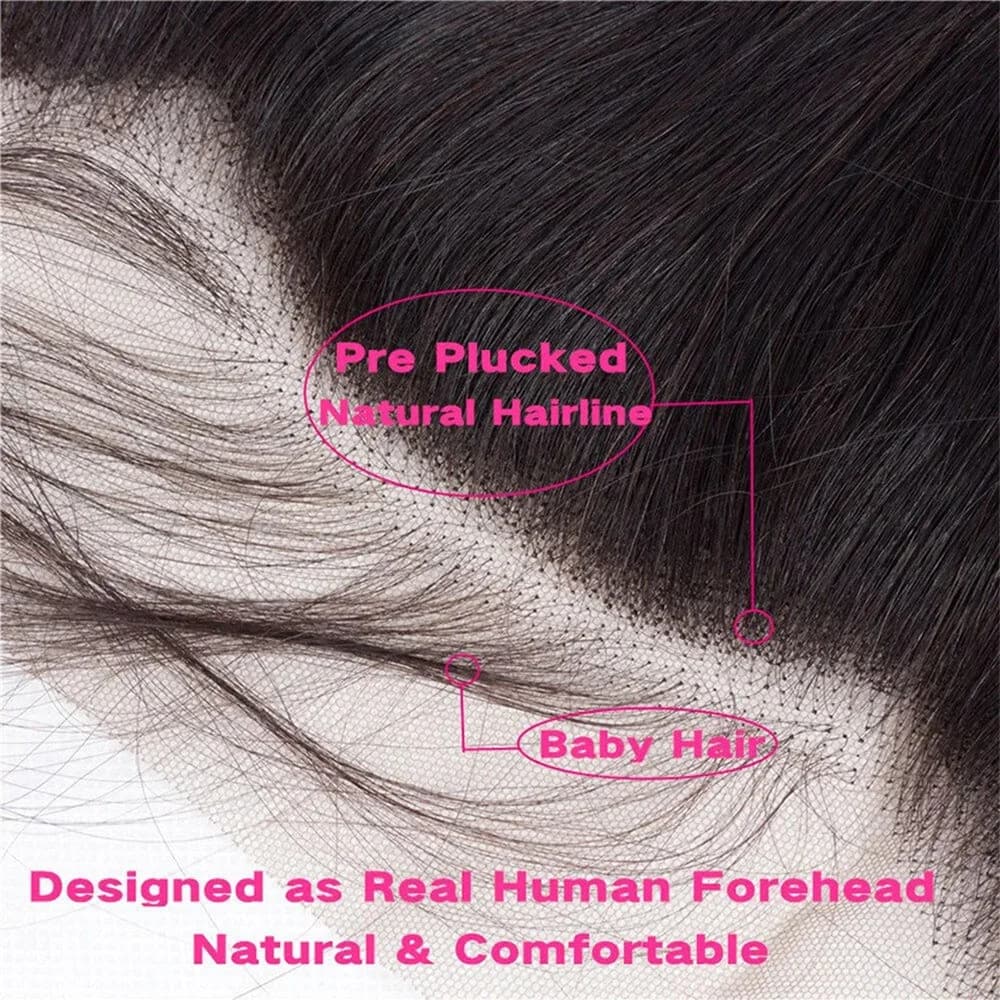 13X4 13X6 Transparente lace frontal hd 4X4 5X5 6X6 Closure Human Hair 100 % Humains Cheveux Pré-épil