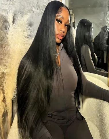 250 densité 13x6 HD os droite dentelle avant perruques cheveux humains brésilien 40 42 pouces sans c