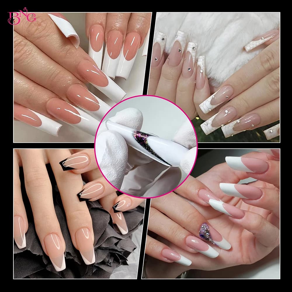 Coussinets en Silicone souple réutilisables, pochoir français, autocollant pour Gel pour ongles Poly