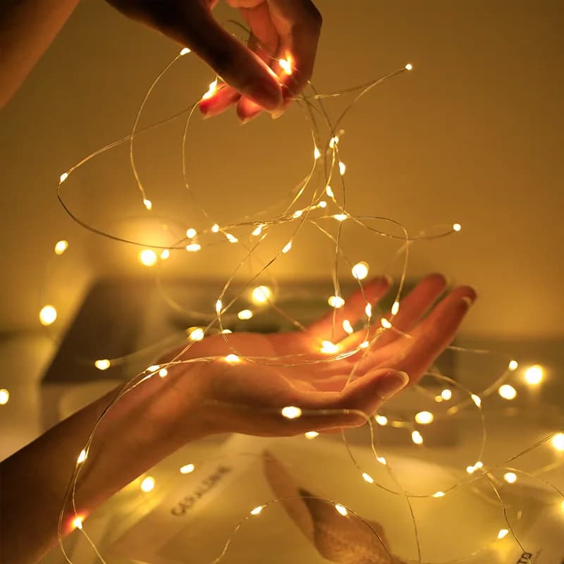 10/5 pièces guirlande lumineuse LED 3 modes alimenté par batterie guirlande lumineuse pour la maison