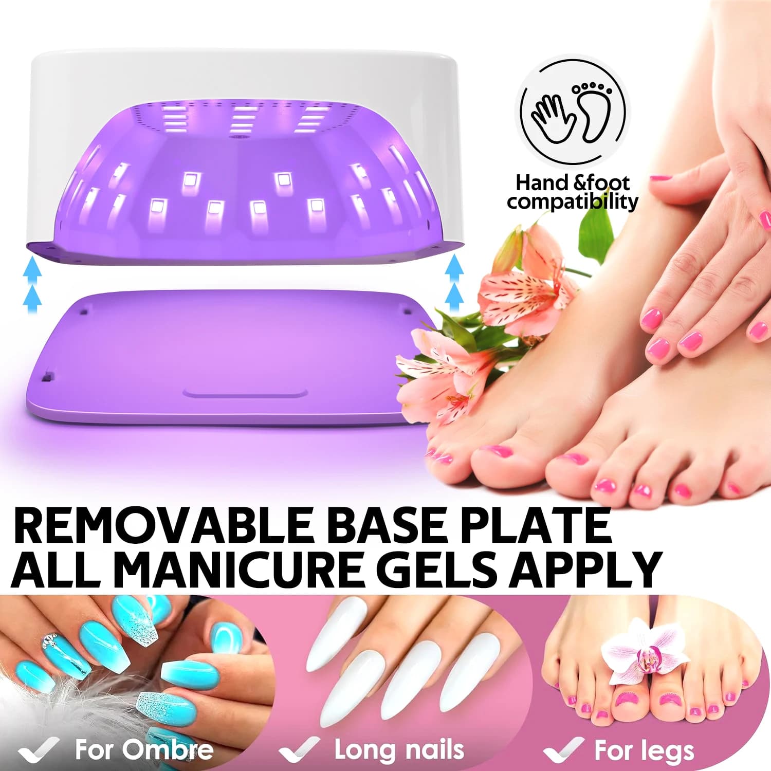Lampe à ongles UV LED 168W, sèche-ongles Rechargeable avec grand écran LCD, lampe professionnelle à 