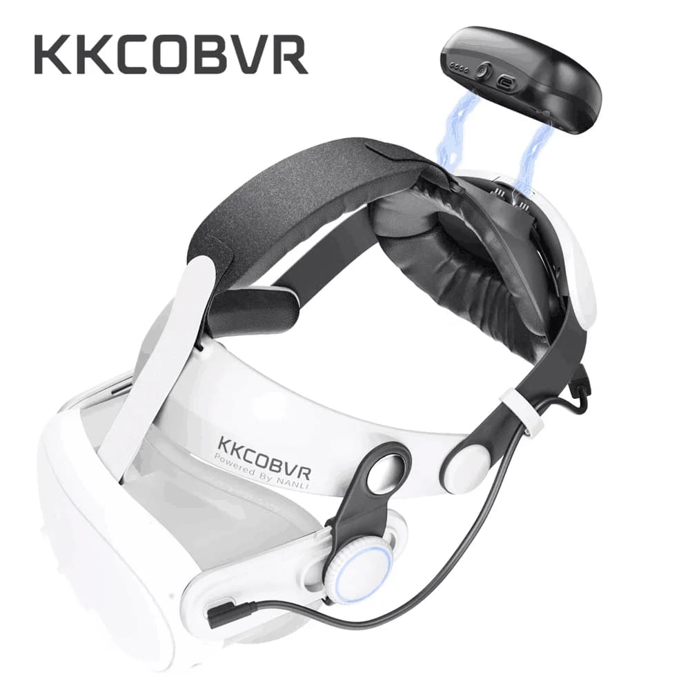 KKCOBVR Q3 PRO Sangle avec 10,000 mAh Compatible avec les accessoires Meta Quest 3/3S Sangle de tête