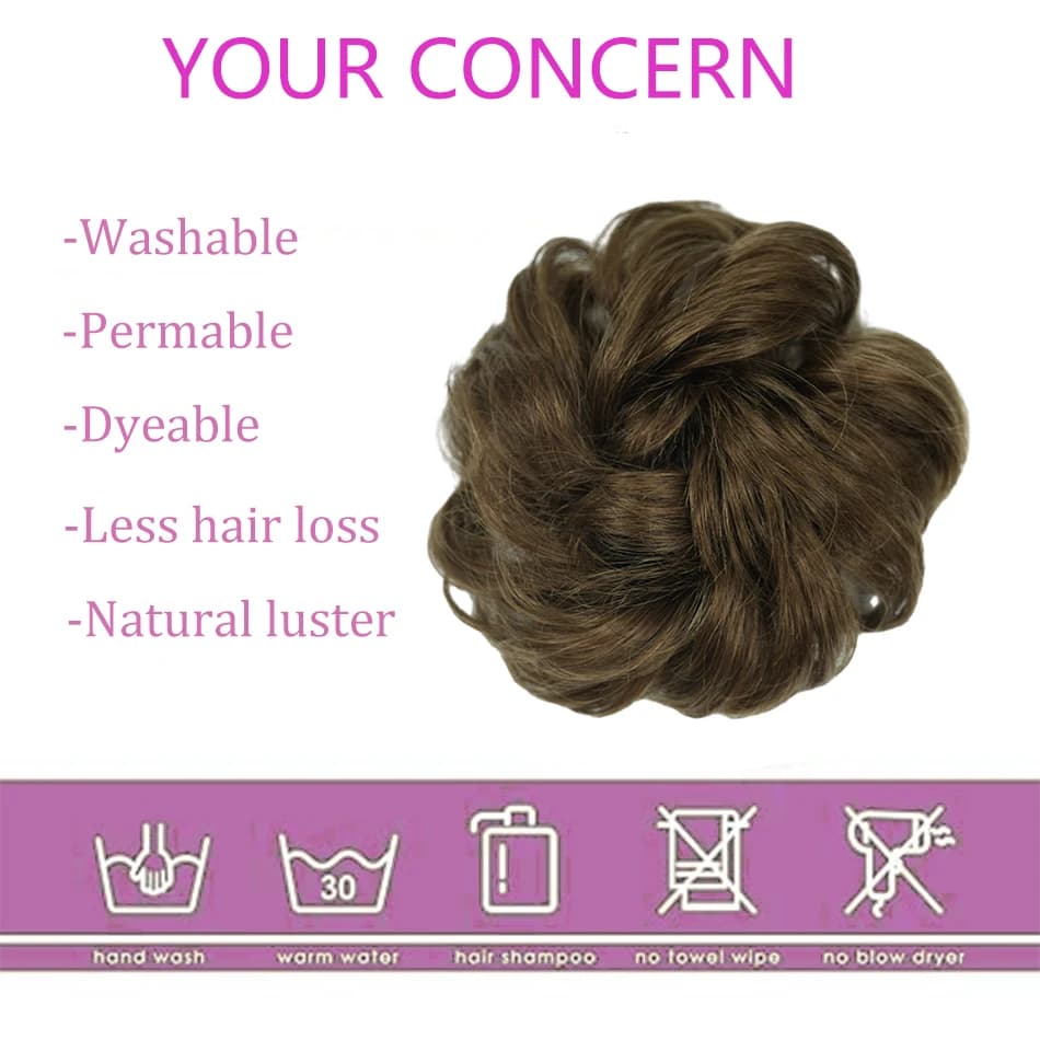 100% cheveux humains chignon vrais cheveux chignon Extensions cheveux naturels brun cheveux désordre