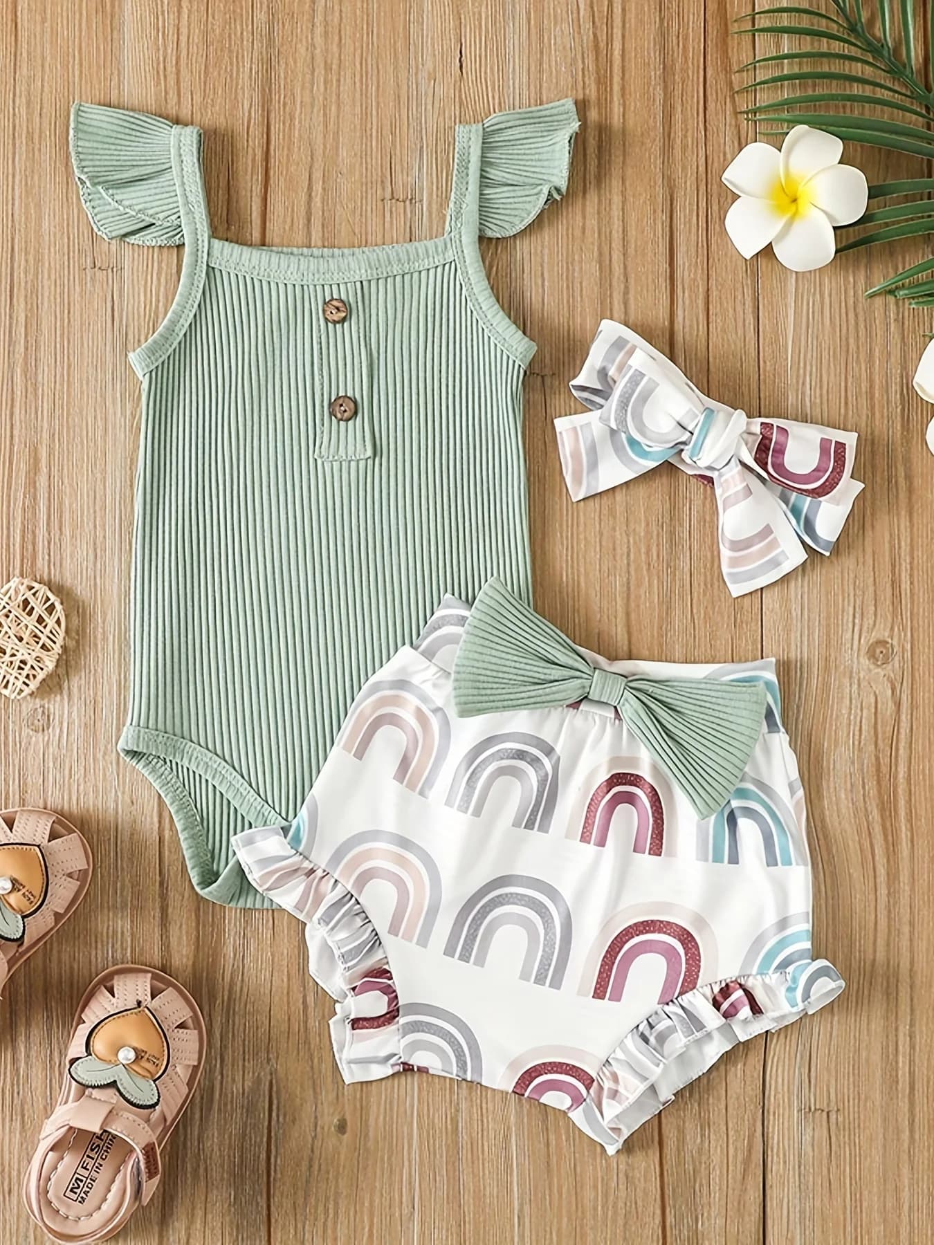 Ensemble de vêtements d'été pour nouveau-né fille, costume en fibre de carbone, short imprimé, vêtem