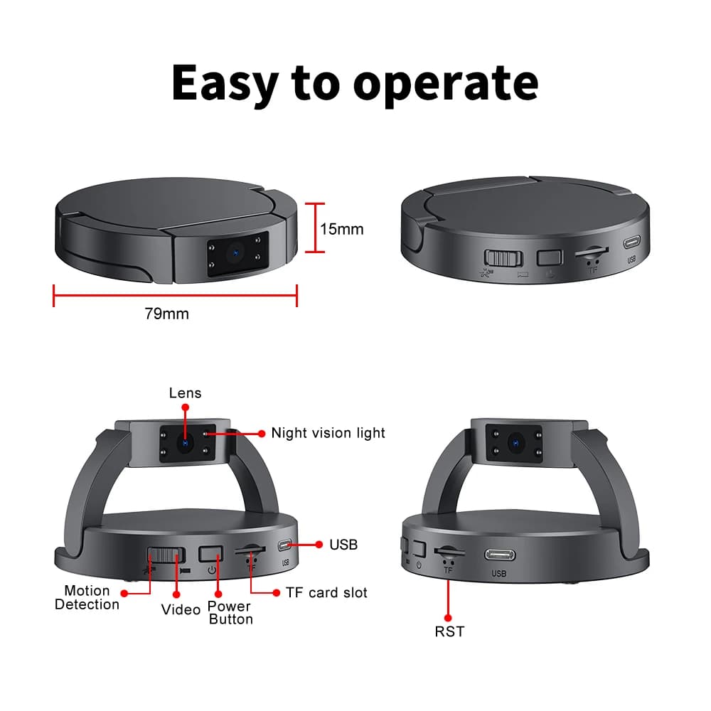 MD35 Mini caméra espion portable avec détection de mouvement, petit enregistreur vidéo numérique, ca