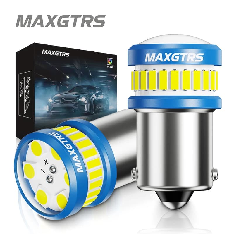 2 ampoules LED BA15S P21W S25 1156 7440 W21W T20 4014 3030, lentille de projecteur à puce pour frein