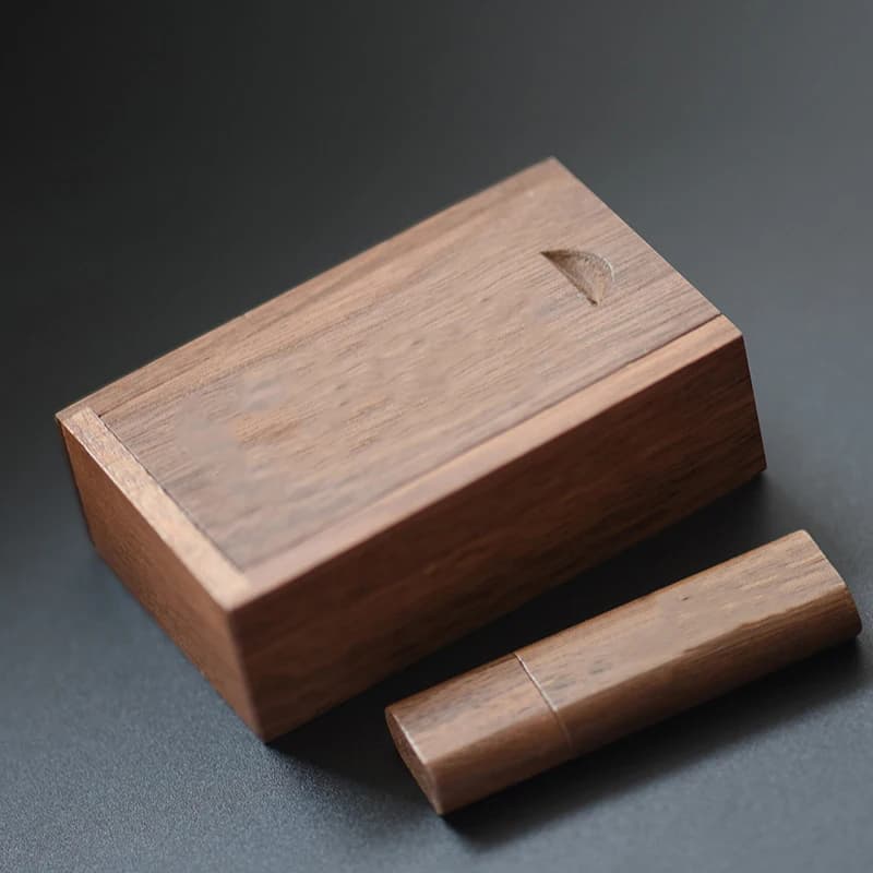 Boîtes de rangement en bois massif 3.15x2x0.98 pouces, avec dessus coulissant pour petits objets, ba
