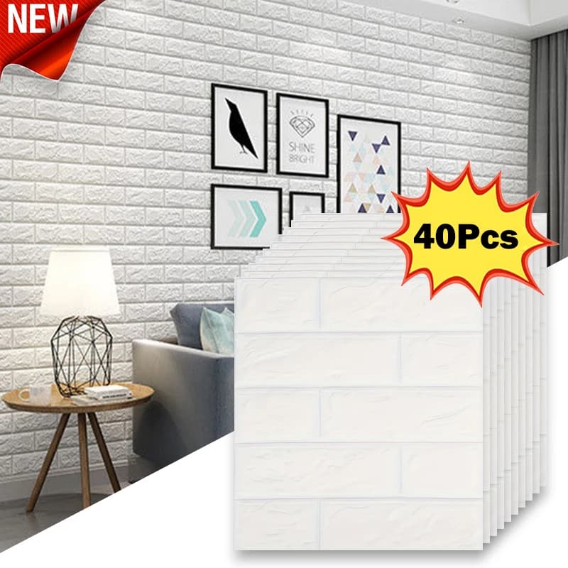 Papier peint Imitation brique auto-adhésif, 40 pièces, 38.5x35cm, étanche à l'humidité, décoration m