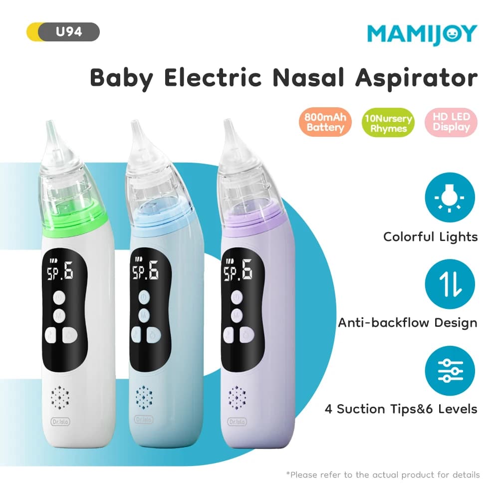 MAMIJOY Aspirateur nasal électrique pour bébé, dispositif d'aspiration nasale et embout buccal en si