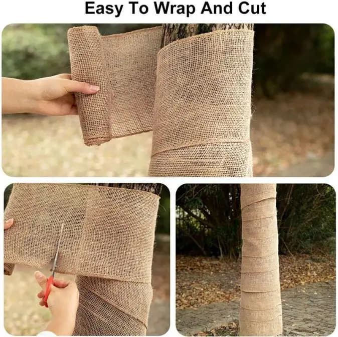 63 po. Rouleau de toile de jute pour jardinage, tissu naturel pour barrière contre les mauvaises her