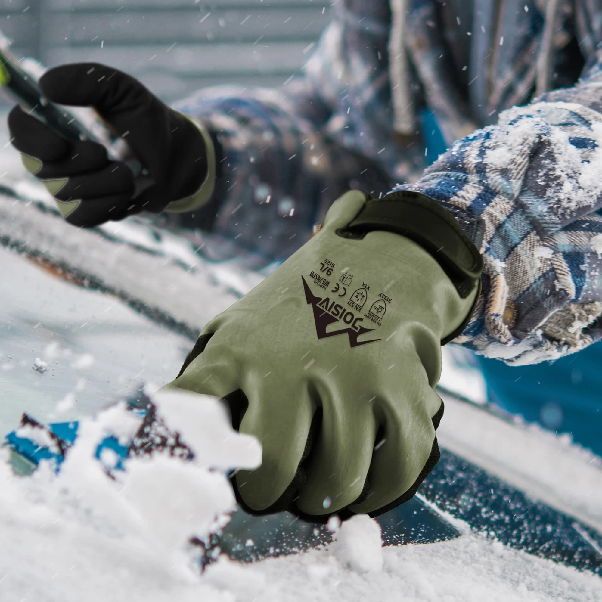 1 paire de gants de travail d'hiver avec revêtement thermique en Latex ou activités de plein air com