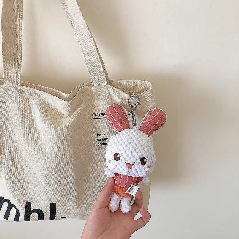 Porte-clés boule de lapin en peluche pour femme, mini lapin, décoration de sac, pendentif, accessoir