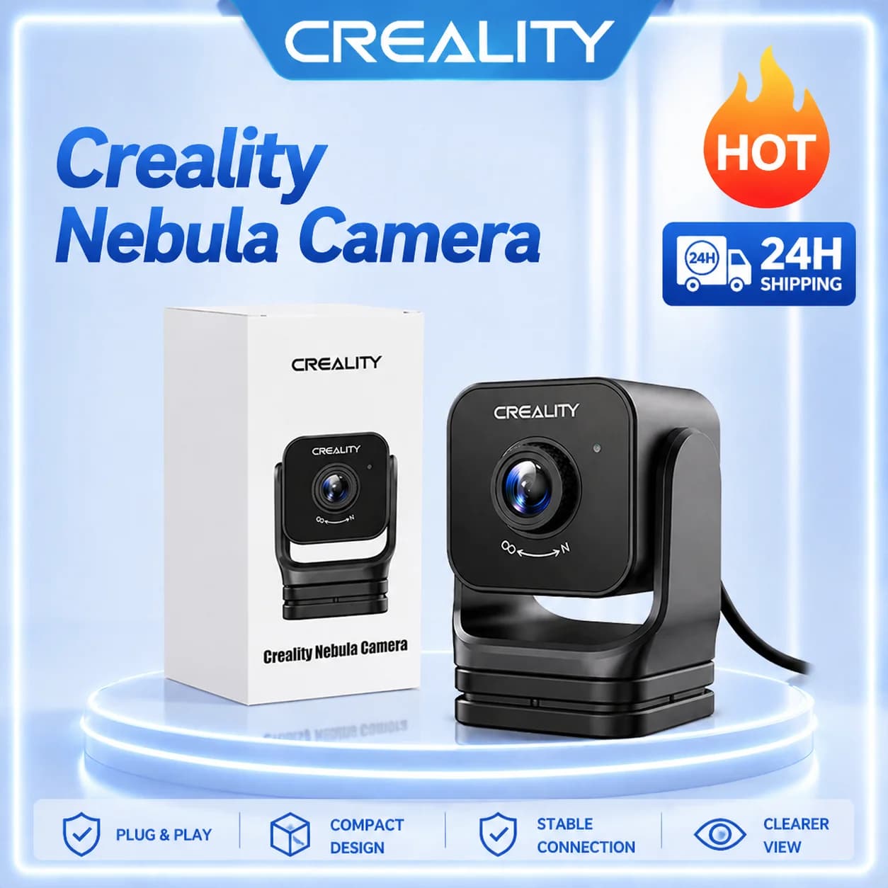 Caméra Creality Nebula, caméra USB haute définition avec fonction de prise de vue en time-lapse et v