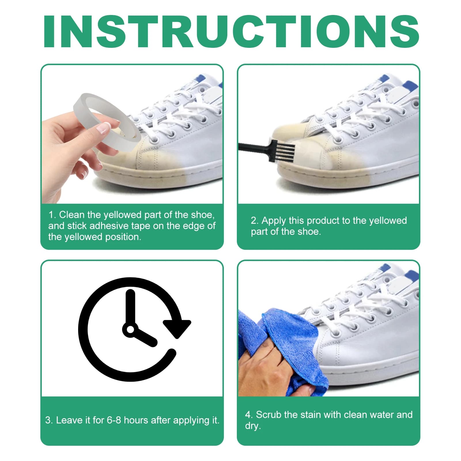 Jue-Fish-Gel jaune pour enlever l'd'effets des chaussures, nettoyage instantané sans SAF