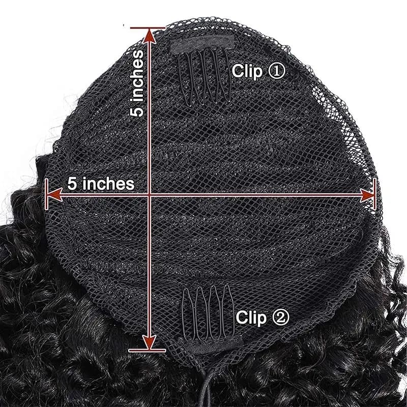 Extensions de queue de cheval bouclées vague profonde cordon queue de cheval pour les femmes noires 