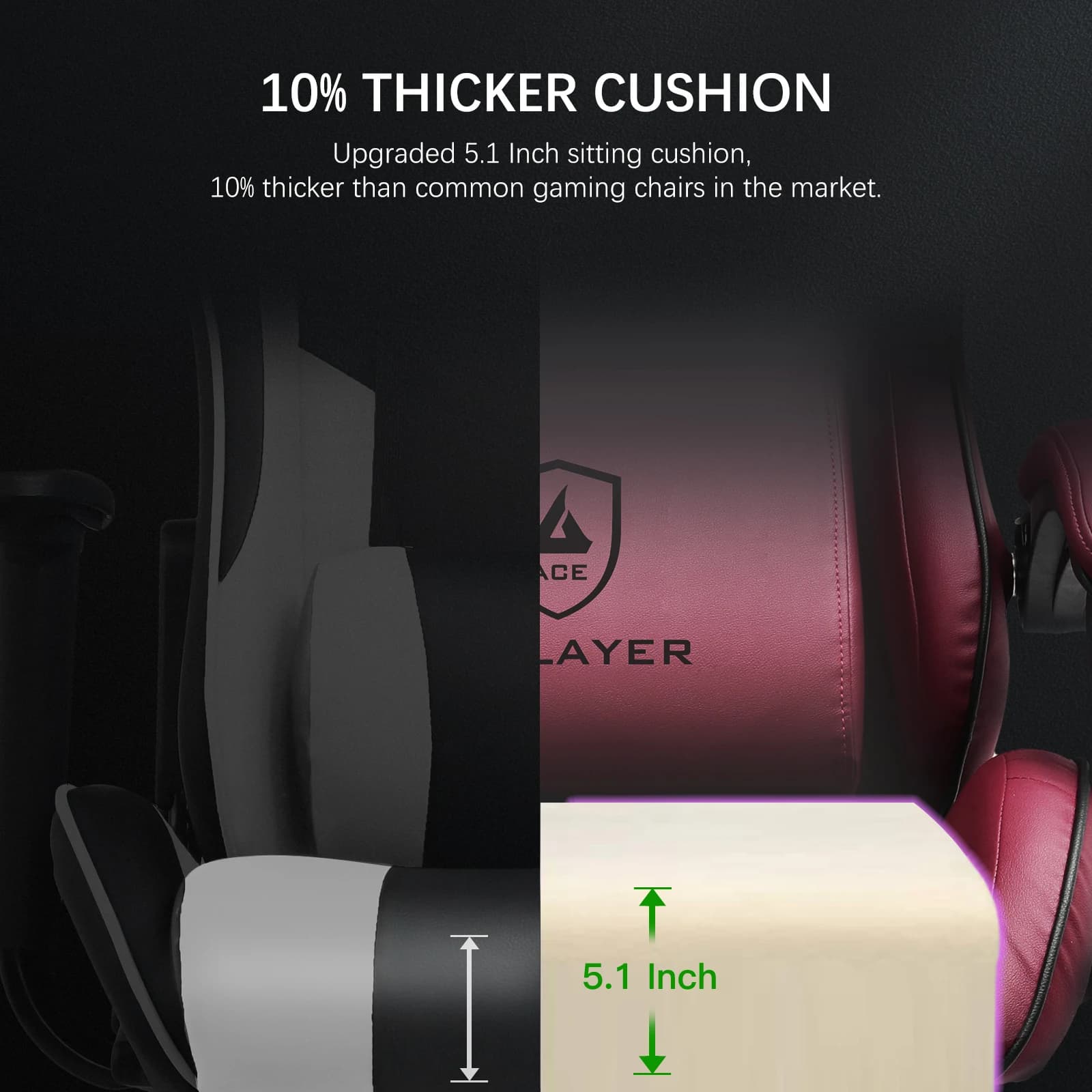 GTPLAYER chaise de jeu réglable ergonomique en simili cuir pivotant PC et chaise de jeu de course av