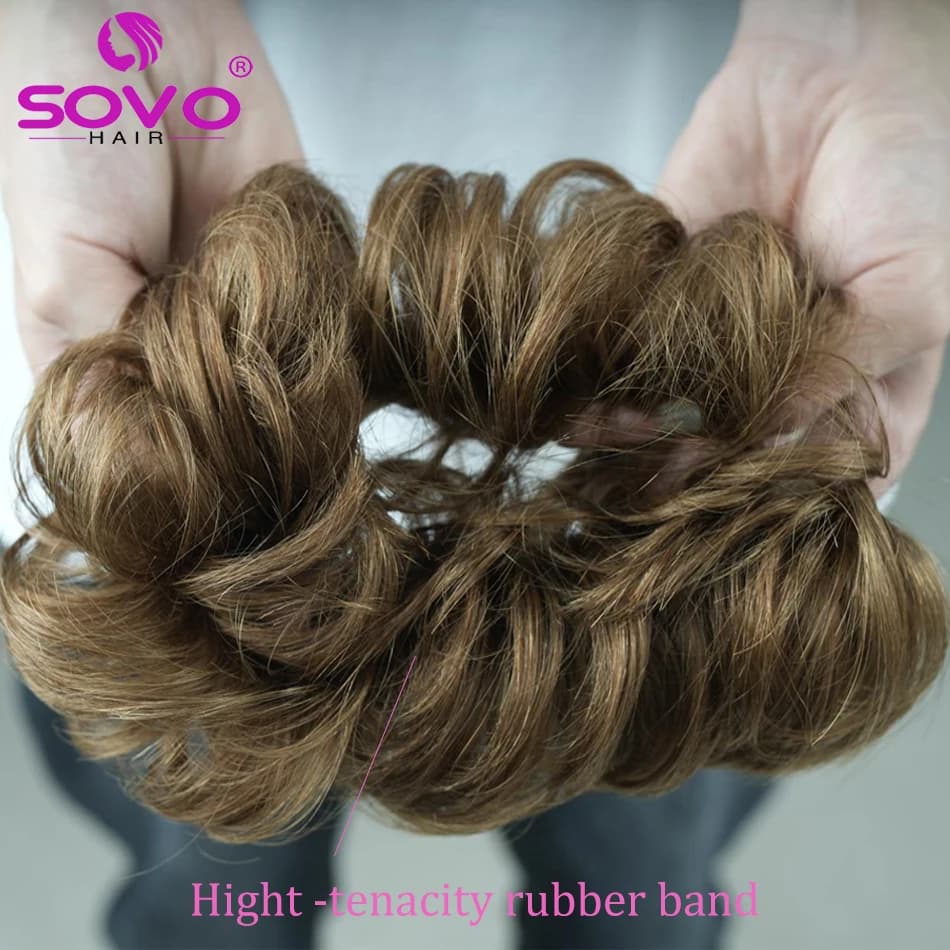 100% cheveux humains chignon vrais cheveux chignon Extensions cheveux naturels brun cheveux désordre
