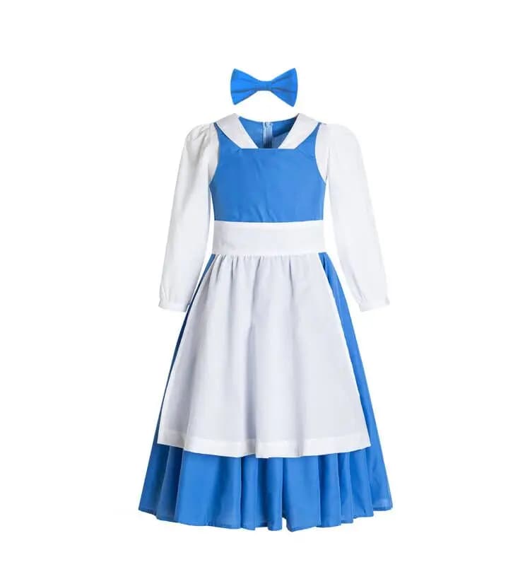 BELLE-Costume de Village Provincial Bleu, Robe de Princesse Deluxe D, la Bête, Poivre, GelBirthday, 