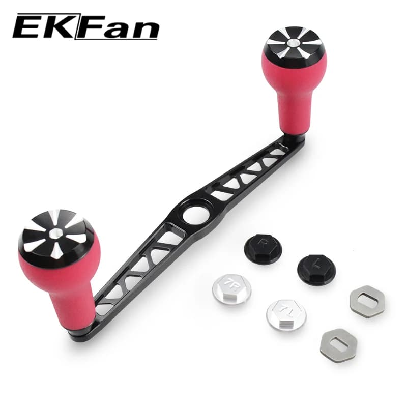 Ekfan – poignée en alliage d'aluminium, 140MM, manche en TPE pour moulinet de pêche SHI & DAI, acces