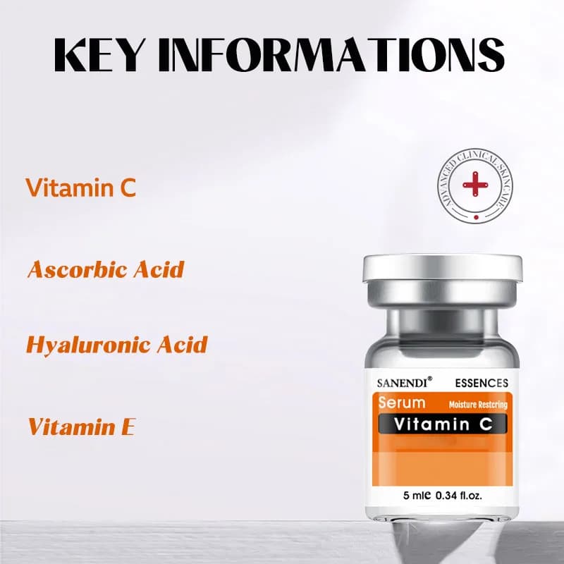 Sérum à l'acide hyaluronique SANENDI, six peptides, essence de vitamine C, solution liquide coréenne