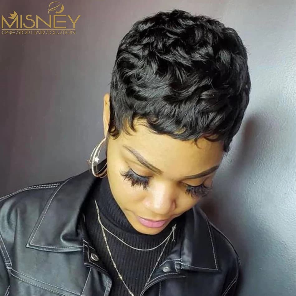Perruques de cheveux humains droites courtes Bob couleur naturelle cheveux brésiliens Remy coupe de 