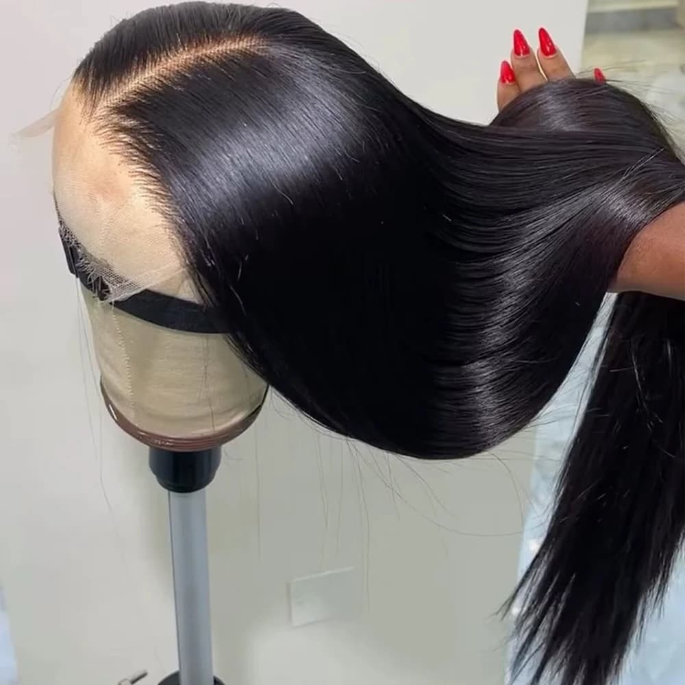 Perruques Lace Front Lisses en Cheveux Humains, Densité 250%, Perruque Frontale Complète 13x4, Dente