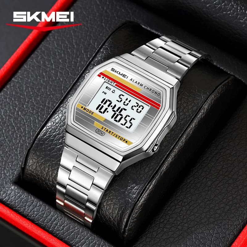 SKMEI 2514 classique électronique carré chronomètre numérique montres d'alarme Style rétro horloge h