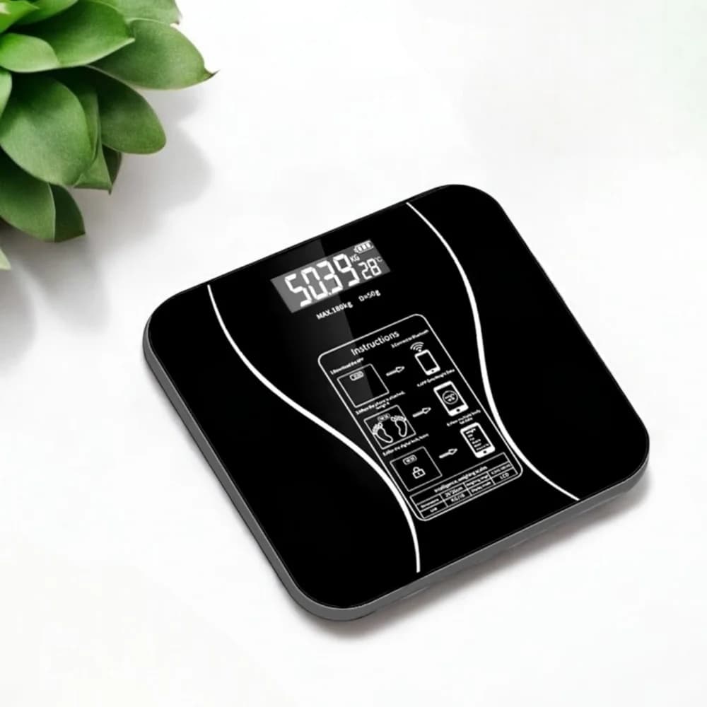Balance Bluetooth pour personnes de poids 180 kg avec application de surveillance complète de la com