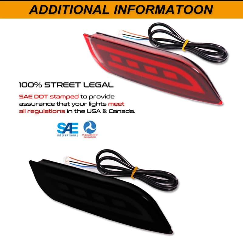 2 pièces pour Subaru Impreza WRX ou WRX STi XV Crosstrek LED feux réflecteurs de pare-chocs, feux an