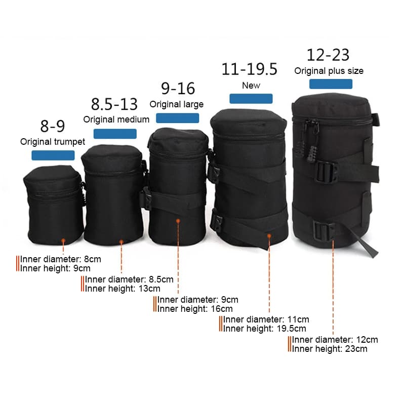 Sac d'objectif d'appareil photo de luxe, pochette pour objectif Canon Nikon Sony Olympus Fuji DSLR, 