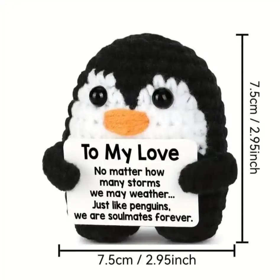 Cadeaux pour lui son petit ami petite amie anniversaire Noël, à mon amour pingouin au crochet fait à