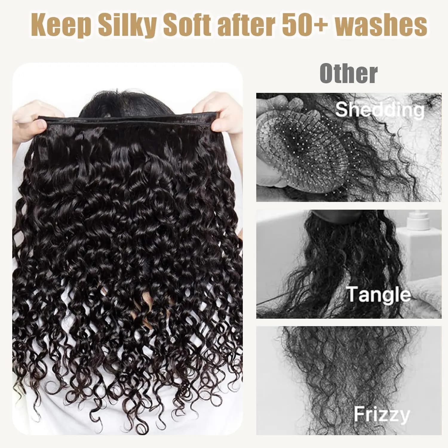 Extensions de cheveux humains brésiliens naturels, bouclés profonds, en lots de 24, 26 et 28 pouces 