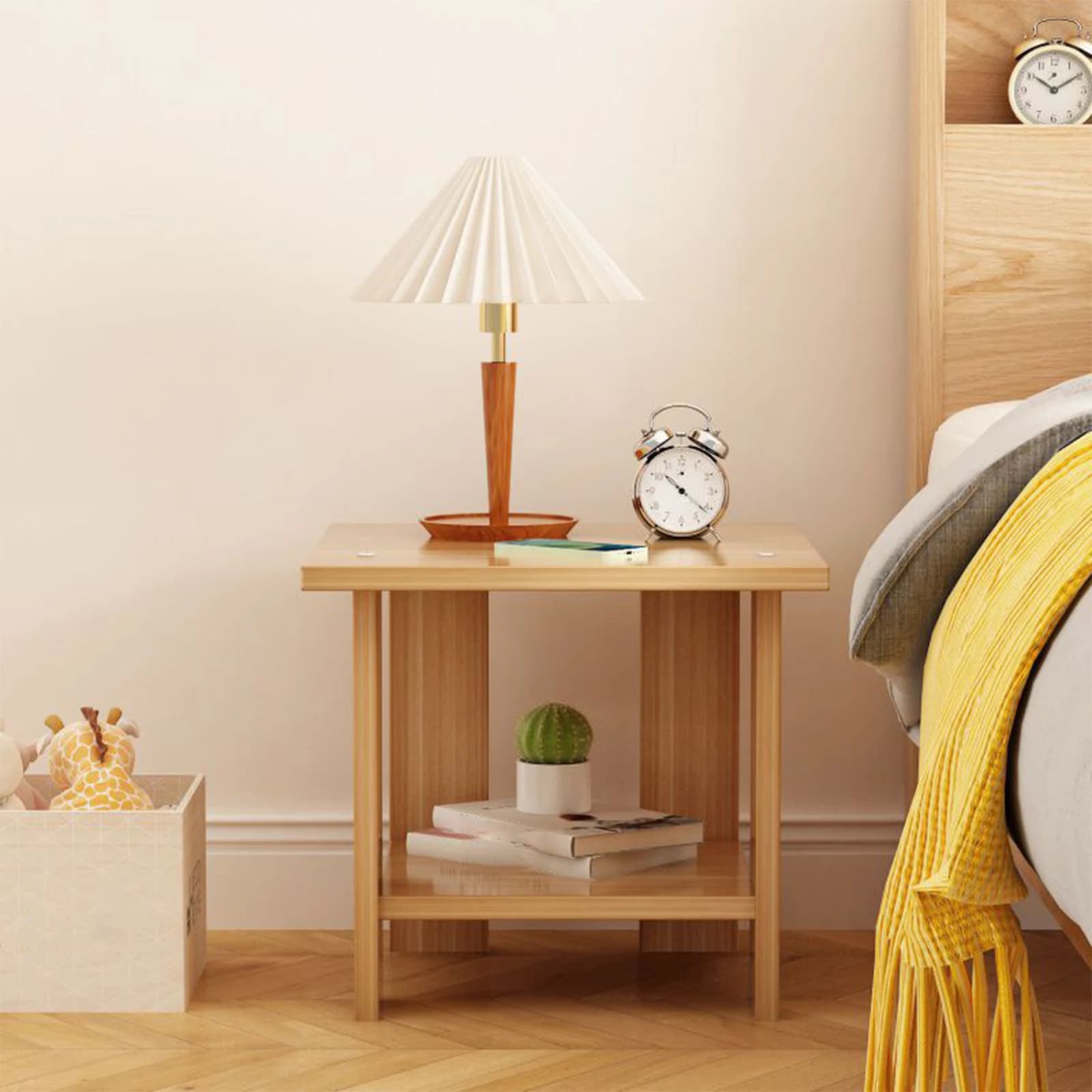 Table de chevet Double couche en bois, Simple et solide, pour Table, canapé, Table d'appoint, maison