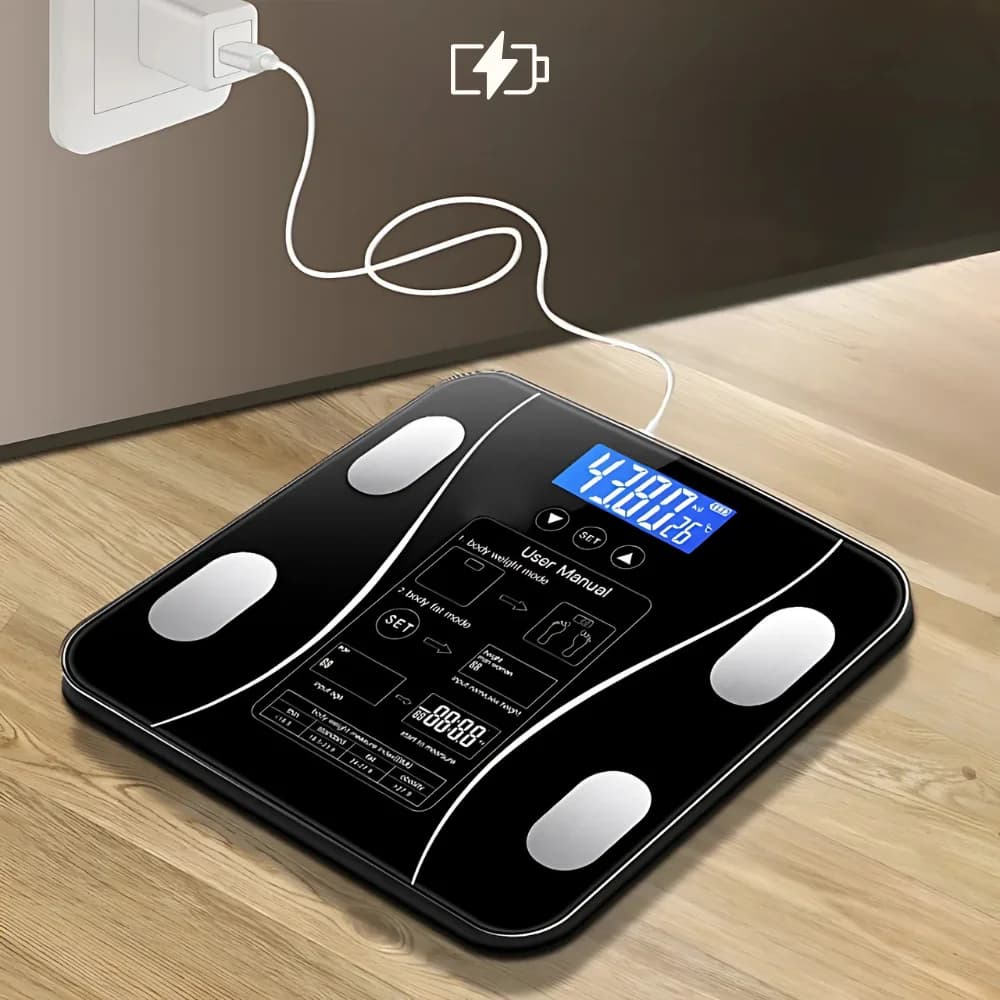 Balance Bluetooth pour personnes de poids 180 kg avec application de surveillance complète de la com