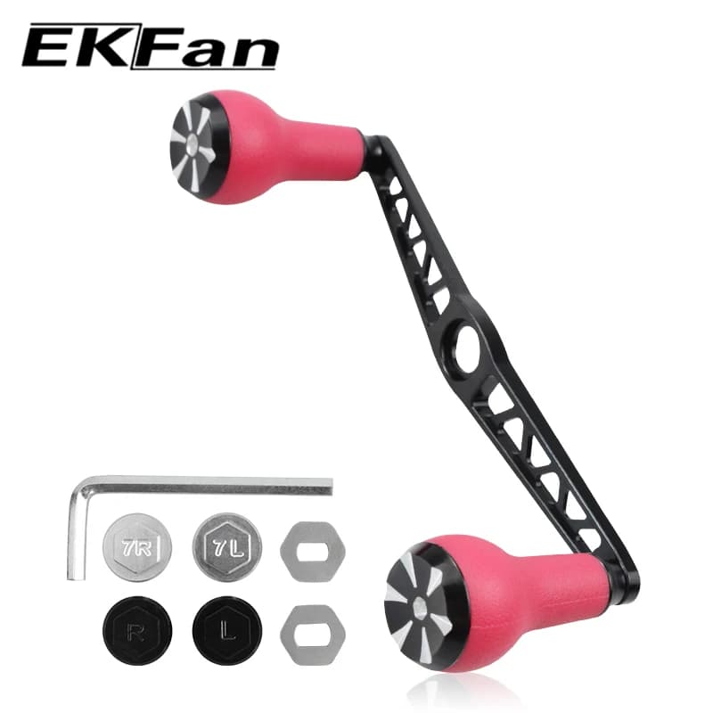 Ekfan – poignée en alliage d'aluminium, 140MM, manche en TPE pour moulinet de pêche SHI & DAI, acces
