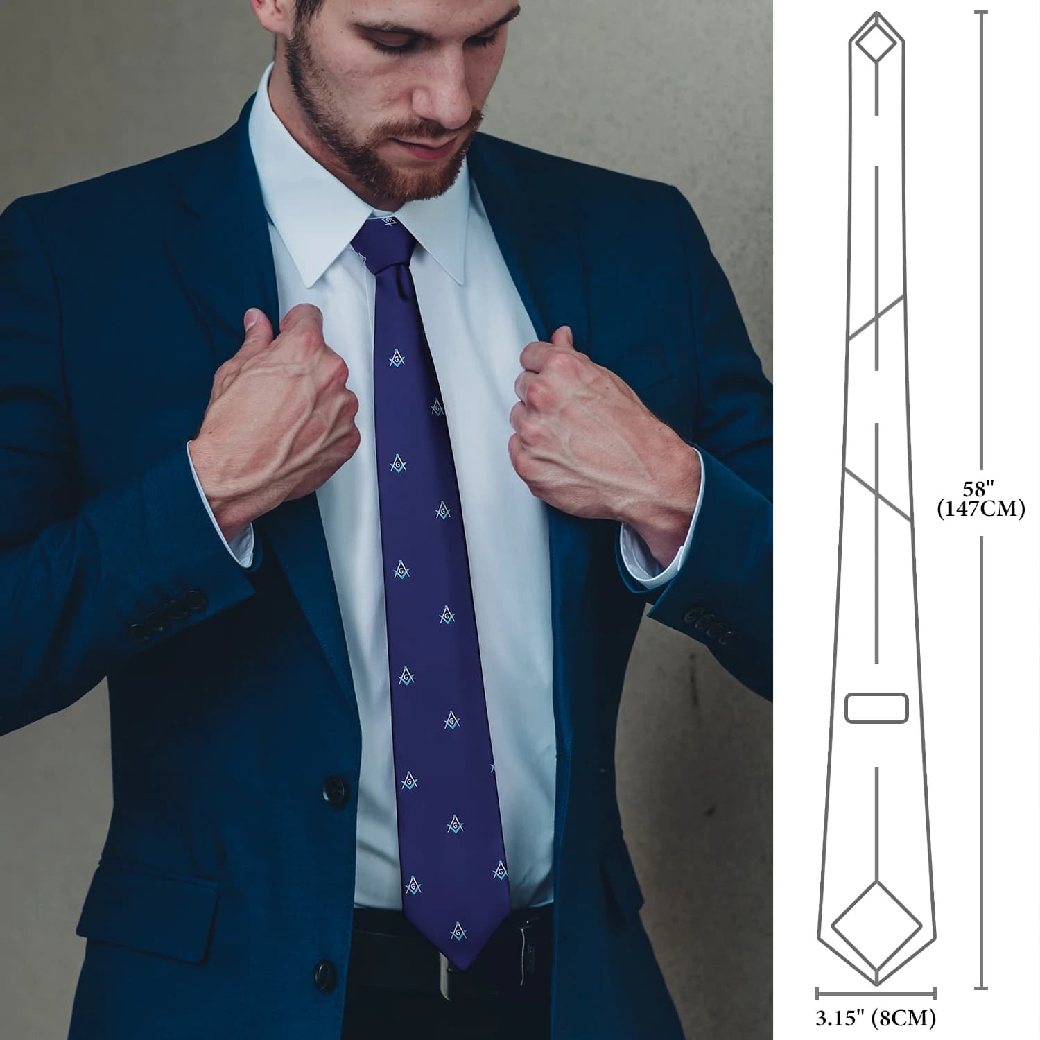 Cravates maçonniques franc-maçon pour hommes, coffret cadeau emballé, bijoux ou accessoires pour hom