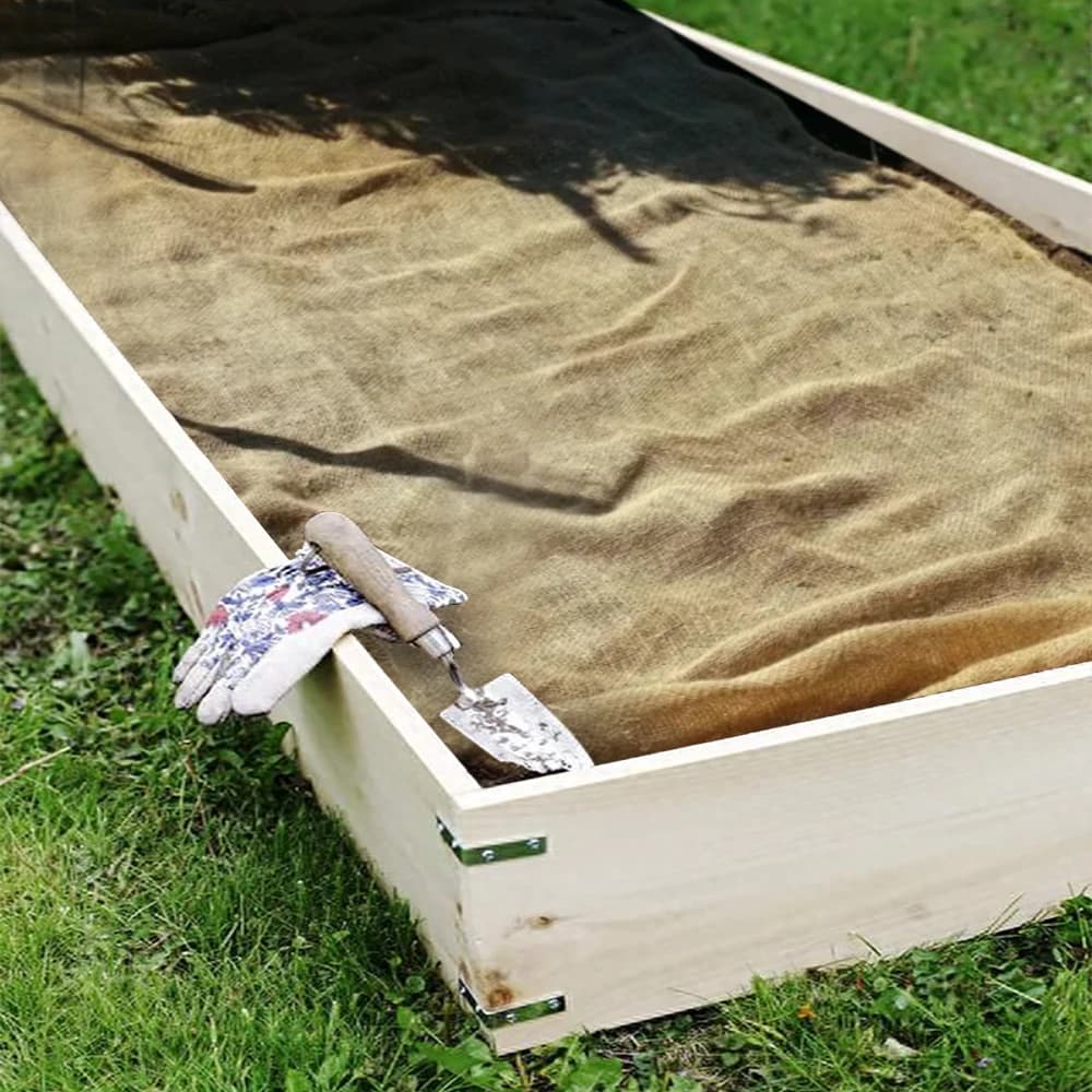63 po. Rouleau de toile de jute pour jardinage, tissu naturel pour barrière contre les mauvaises her