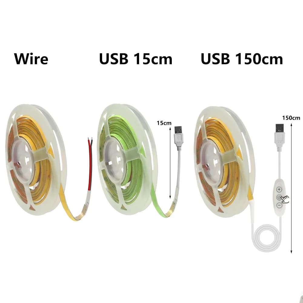 OCONA DC 5 V couleur USB COB LED bande lumières pour ordinateur PC décor armoire 480 LED s rouge bla