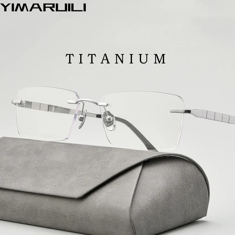 YIMARUILI nouveau Ultra-léger affaires lunettes carrées mode rétro pur titane optique Prescription s