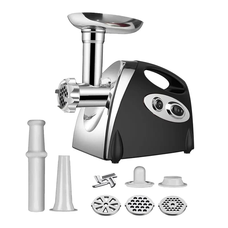Hachoir Électrique Multifonction 2800W en Acier Inoxydable pour Viande, Légumes, Saucisses, Trancheu