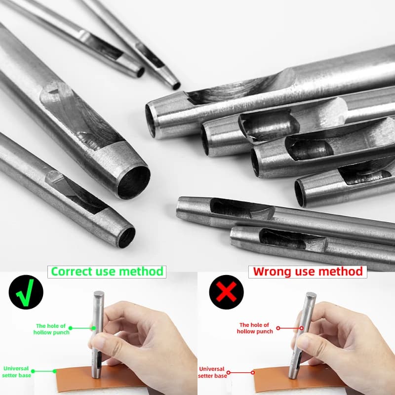 WUTA-Ensemble de poinçons creux en acier pour travaux manuels, outil de poinçonnage pour trous ronds