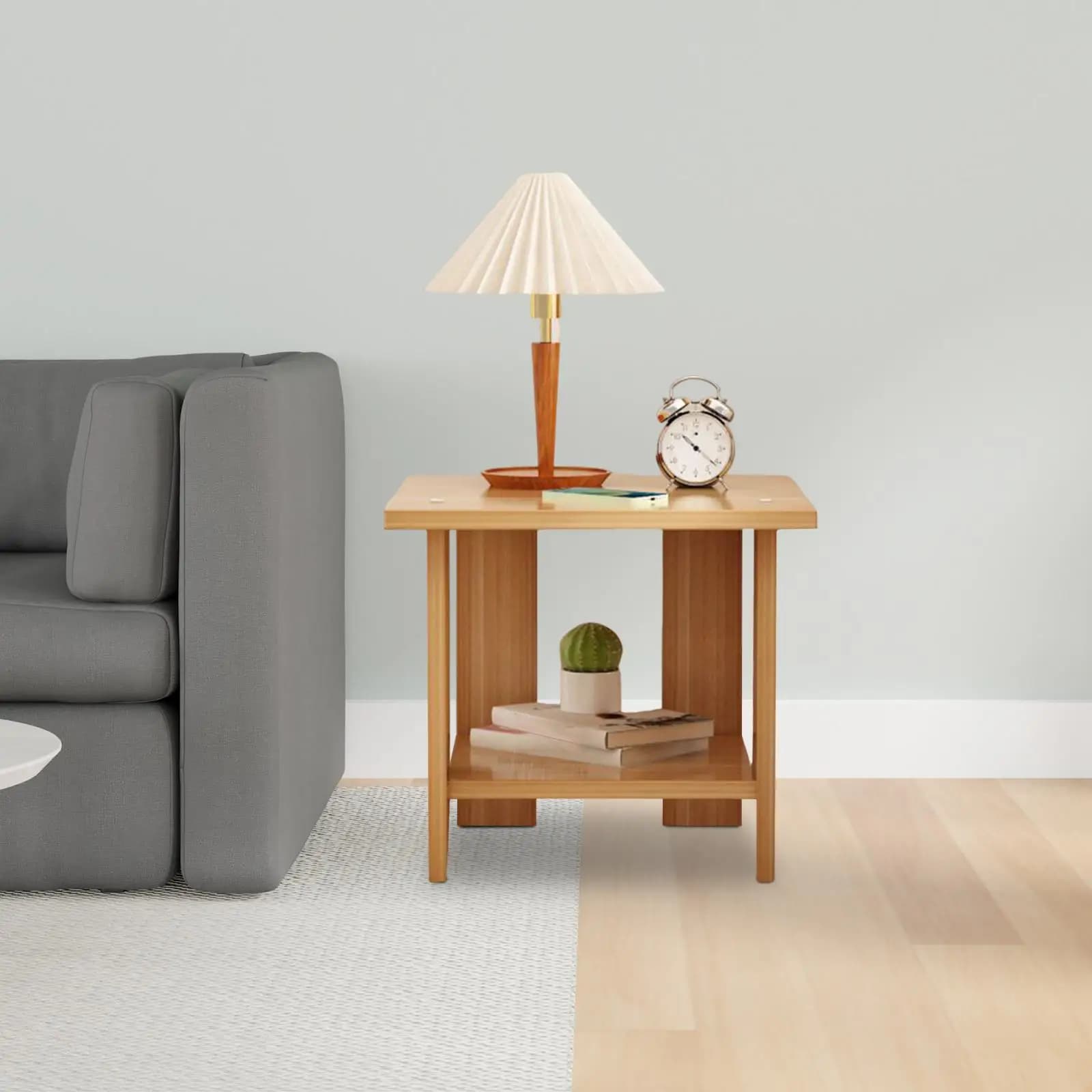 Table de chevet Double couche en bois, Simple et solide, pour Table, canapé, Table d'appoint, maison