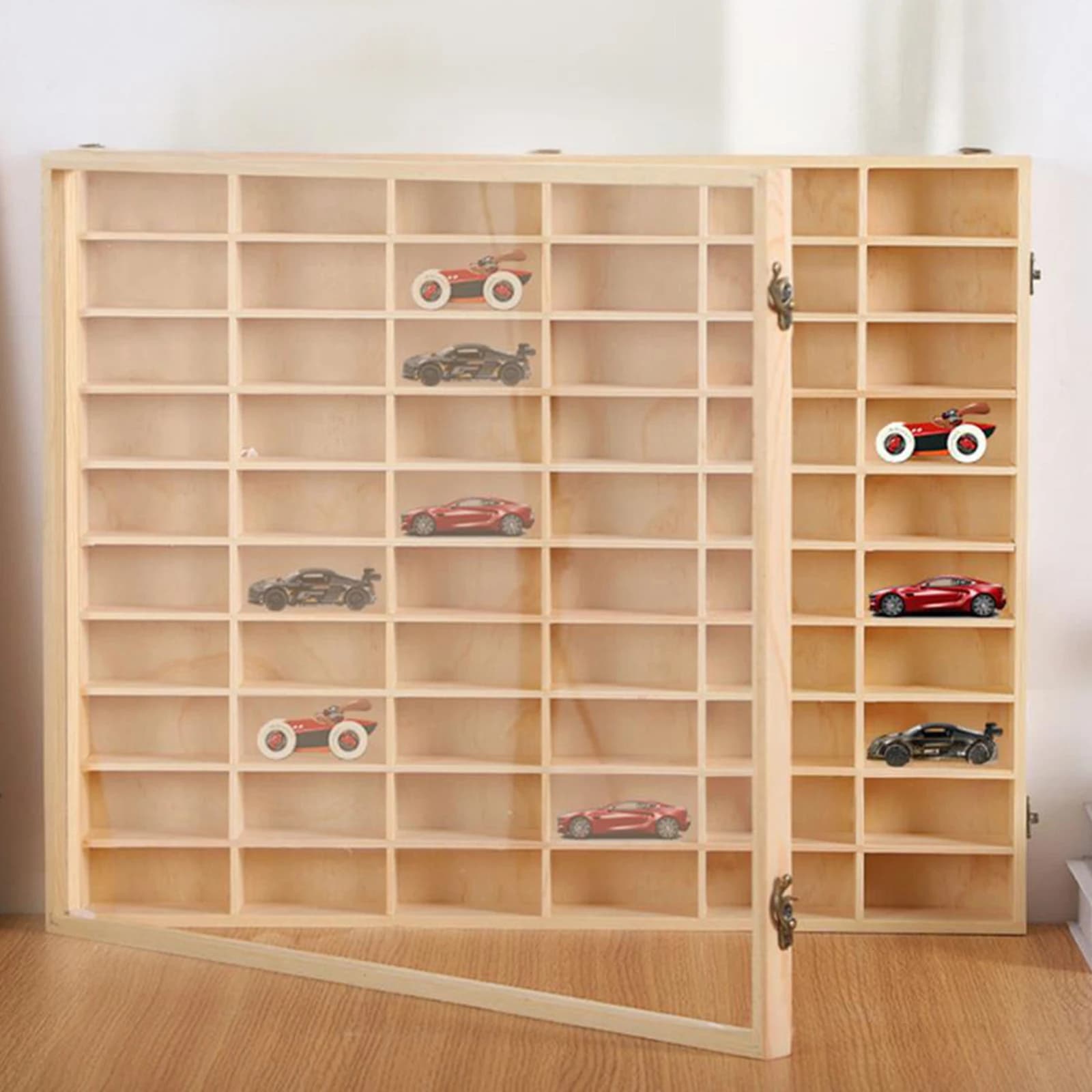 Présentoir de voiture jouet en bois, organisateur mural multifonctionnel en bois, support de rangeme