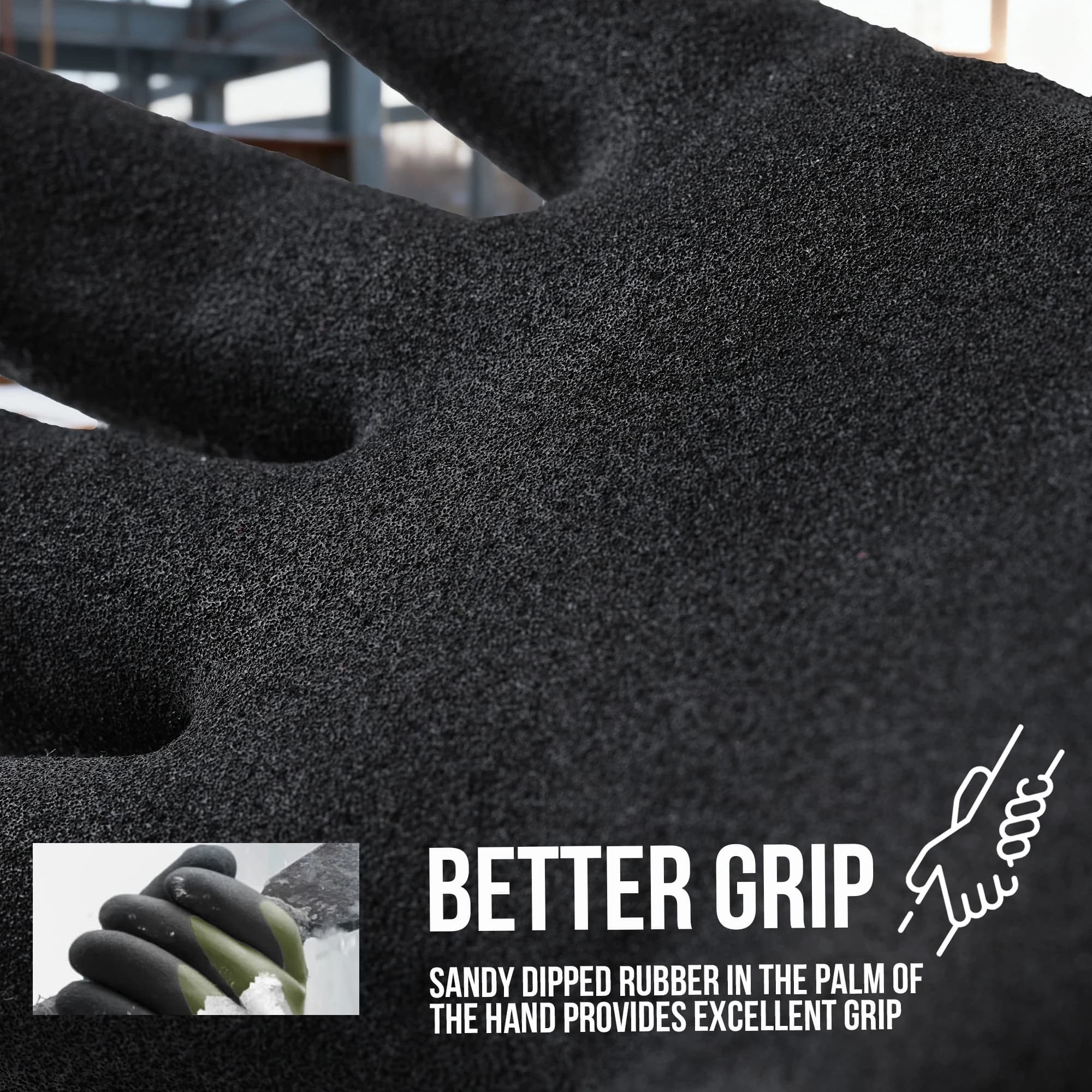 1 paire de gants de travail d'hiver avec revêtement thermique en Latex ou activités de plein air com
