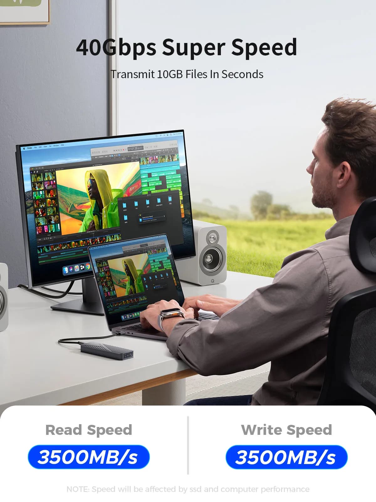 ORICO-Boîtier en aluminium USB4 avec ventilateur de refroidissement, 40Gbps, 8 To, PCIe4.0, NVcloser