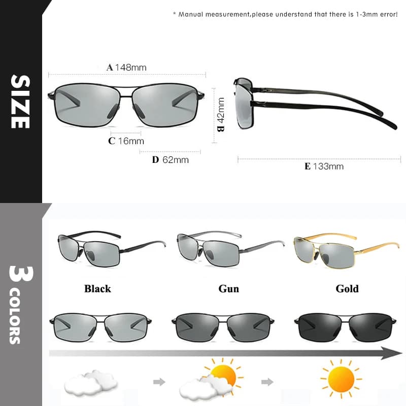 LIOUMO – lunettes de soleil polarisées pour hommes et femmes, photochromiques, de conduite, de quali