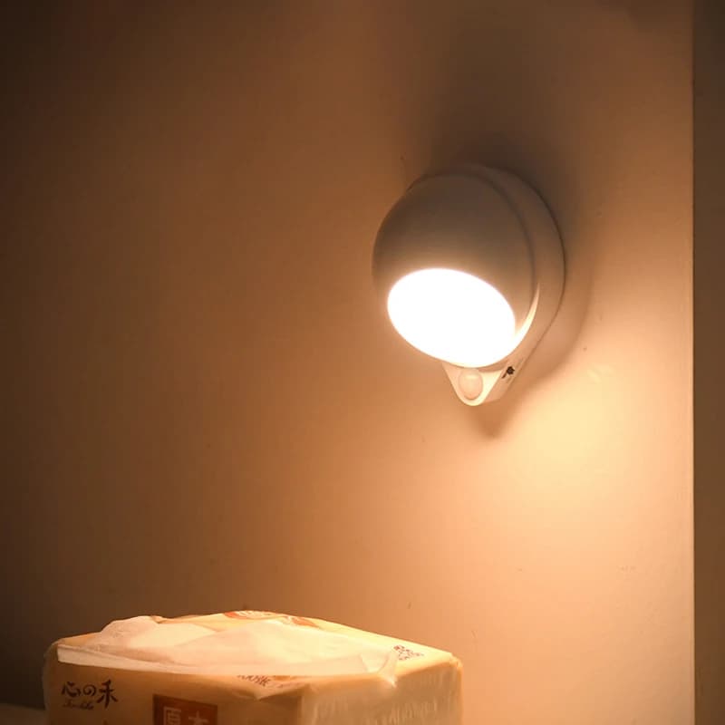 Veilleuse LED avec capteur de mouvement, chargement USB, interrupteur tactile, lumière à intensité v