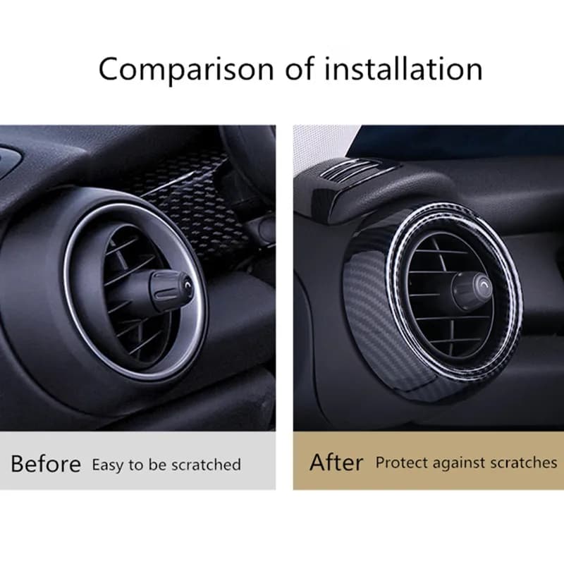 Couvercle de sortie d'anneau de ventilation de voiture, coque en Fiber de carbone, autocollant de dé