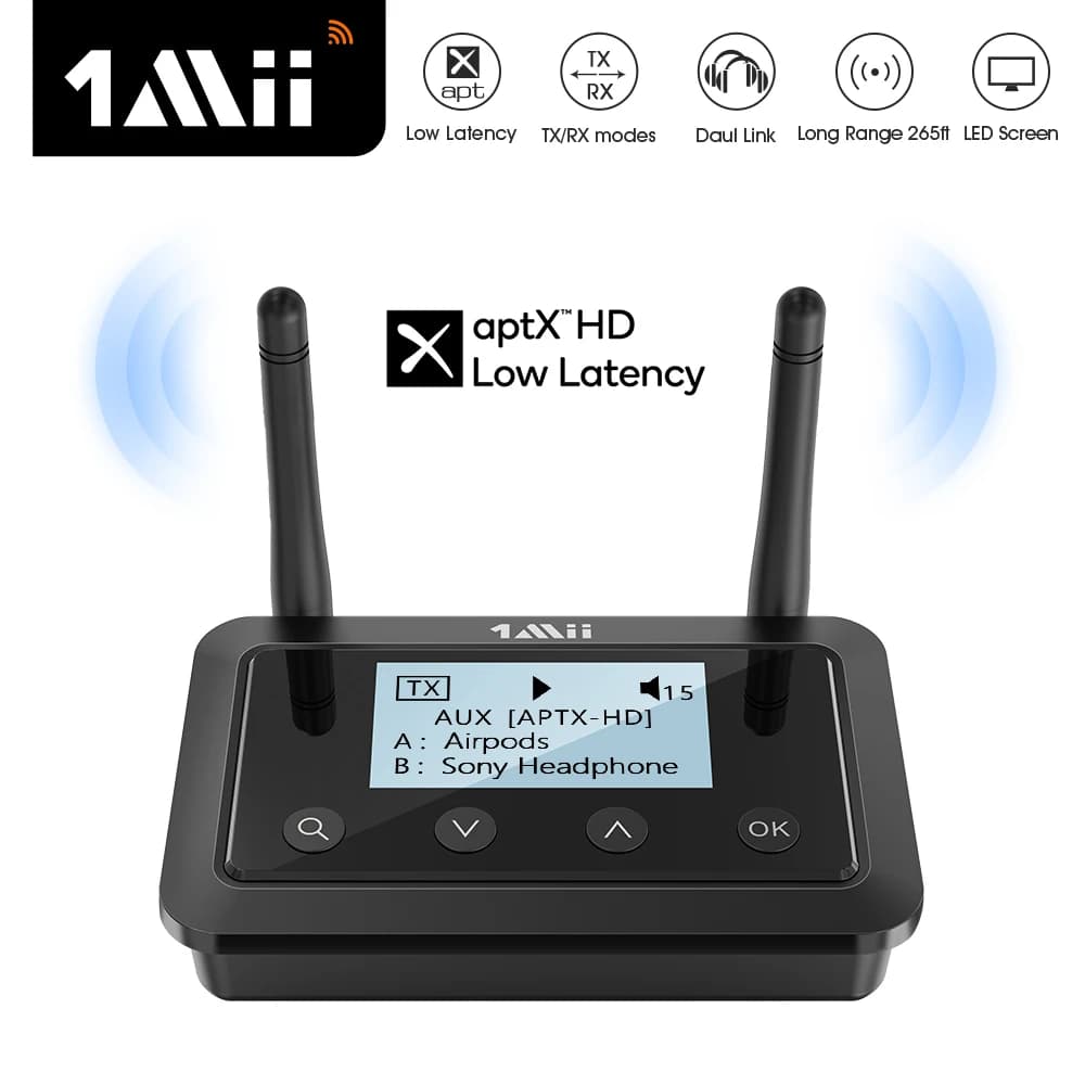 1Mii B03+ transmetteur récepteur Bluetooth 3.5, aptX LL HD, 5.0mm Aux Audio, adaptateur pour TV PC, 