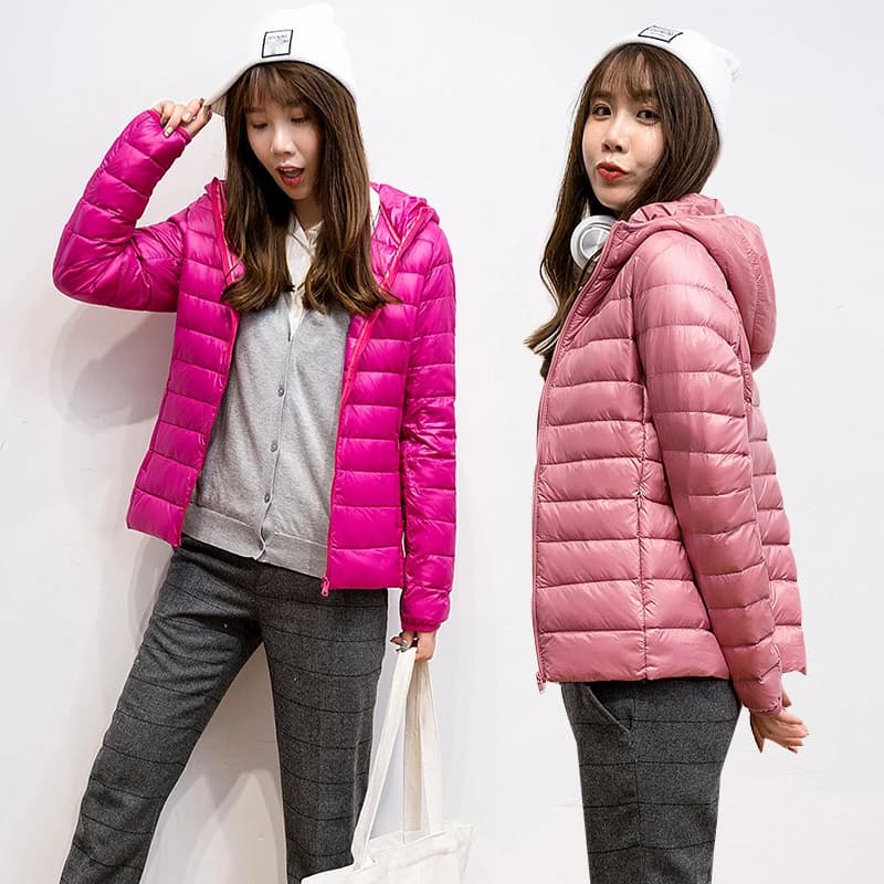 Veste en Duvet de Canard Blanc pour Femme, Manteau Chaud, Ultraléger, Parka Coupe-Vent, 2024, Automn
